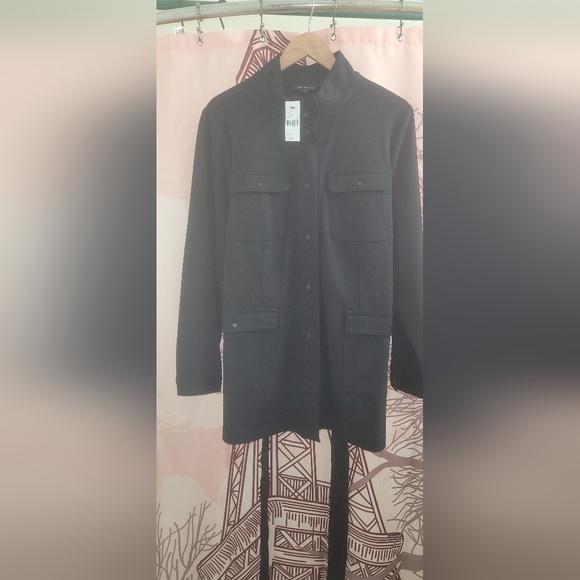 LB Black Belted Military Jacket - Ponte -Size 18WP - Picture 3 of 8